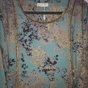 Teal and Gold Women's Kaftan